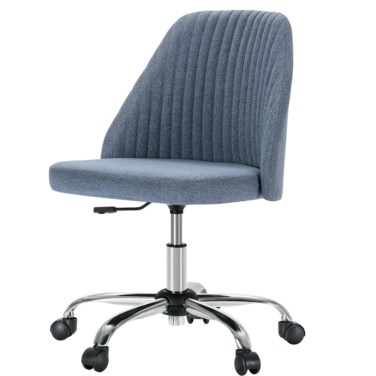 Modern Fabric Armless Swivel Office Chair With Wheels