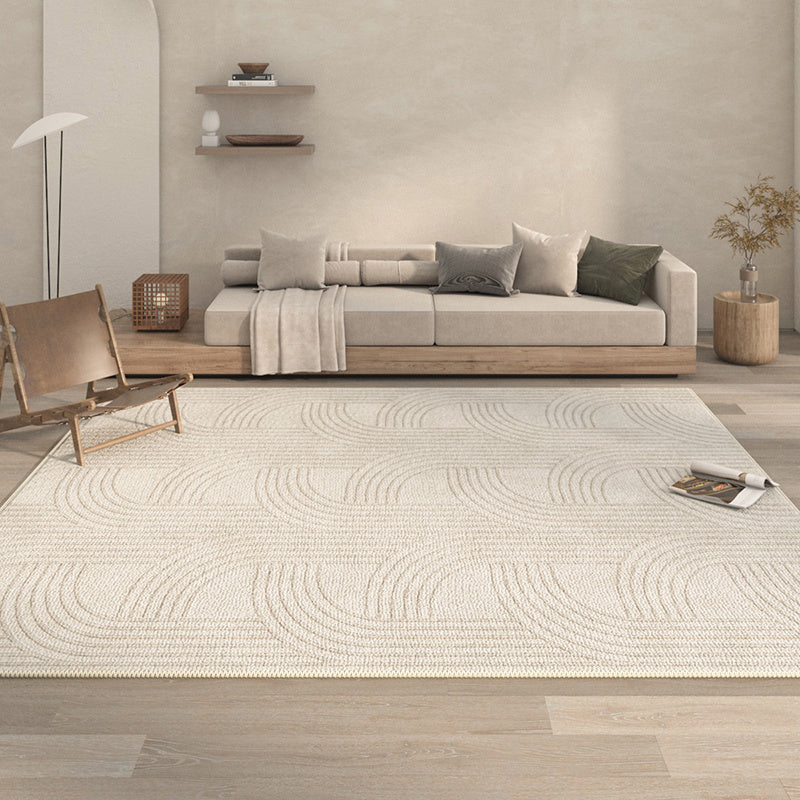 Living Room Carpet Area Rug With Stripes Polyester Woven