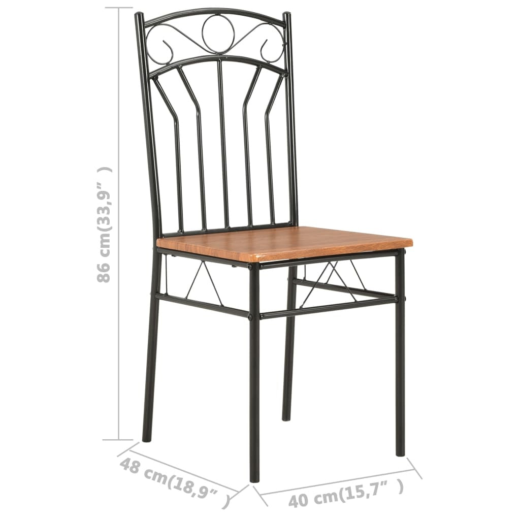 Industrial Chic Modern Dining Chairs Six Piece Brown Set