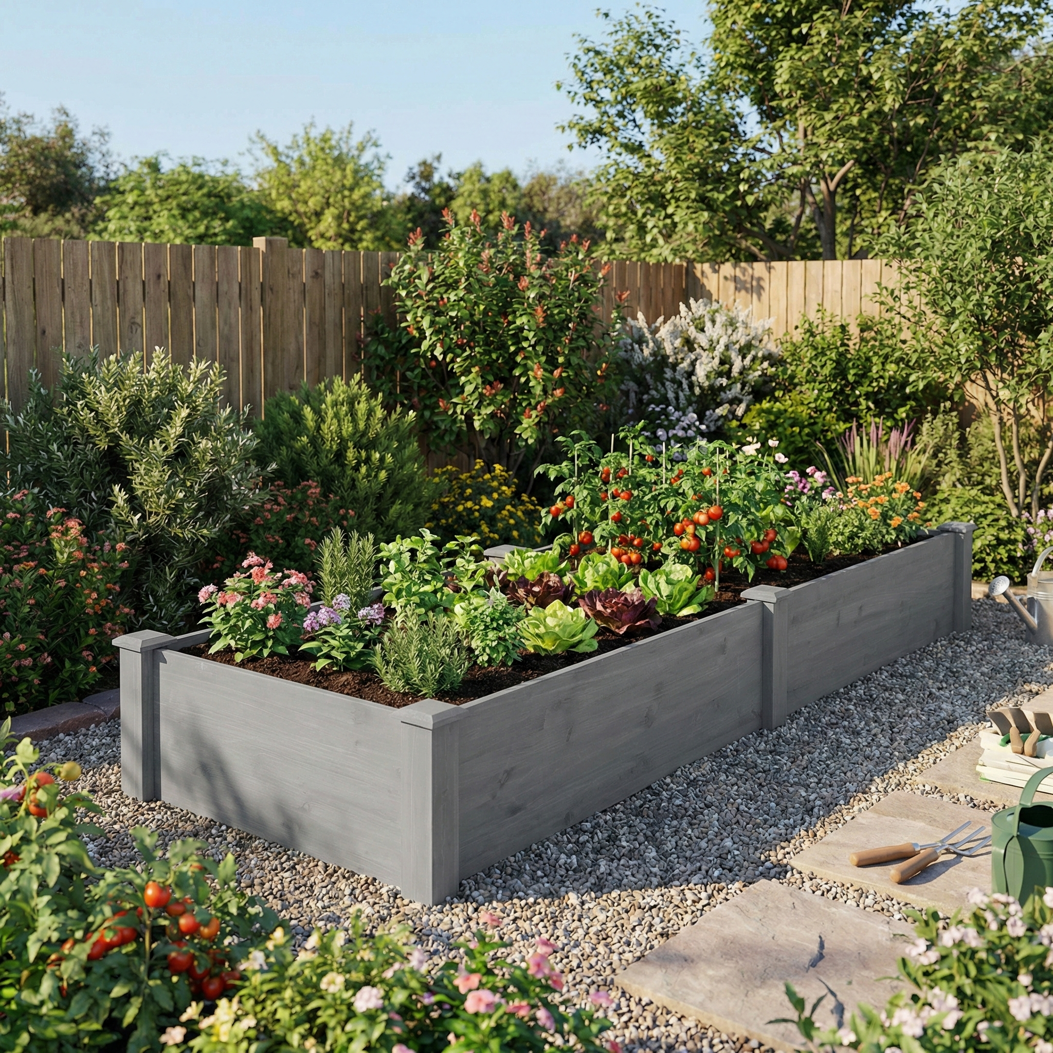Anthony & Home Atelier Cedar Raised Garden Bed 96x28x10 outdoor planter box with tool-free assembly and natural cedar finish.