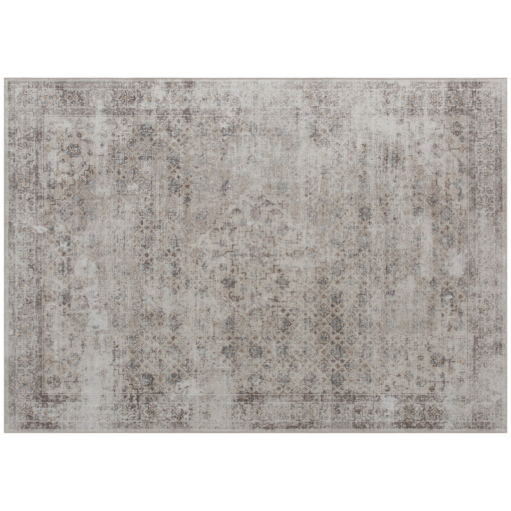 8x10 Light Mixed Brown Machine Washable Area Rug Non Slip
