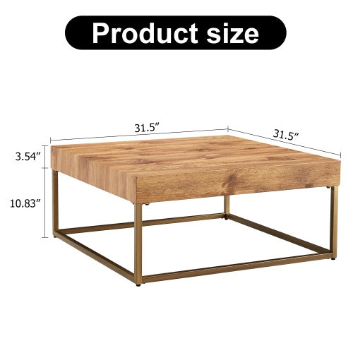 Modern Coffee Table With MDF Desktop And Metal Legs