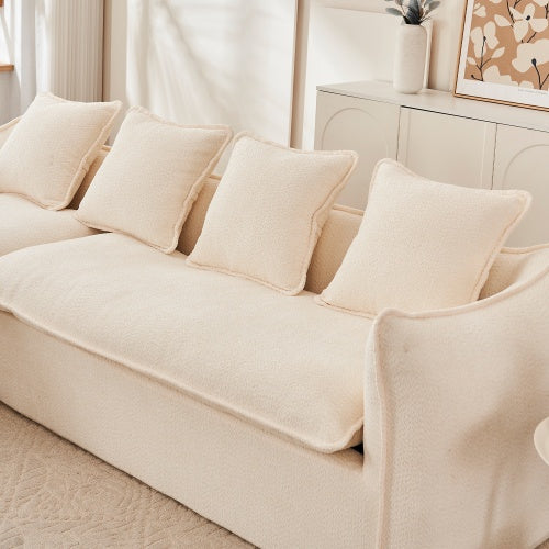 Video Provided Deep Seat 3 Seater L Shape Sofa Chaise