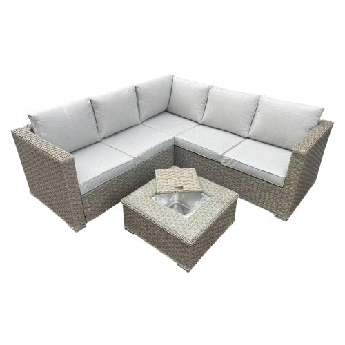 Patio Furniture Set, Waterproof Outdoor Furniture With Coffee Table,3 Seater For Porch Balcony, Brown