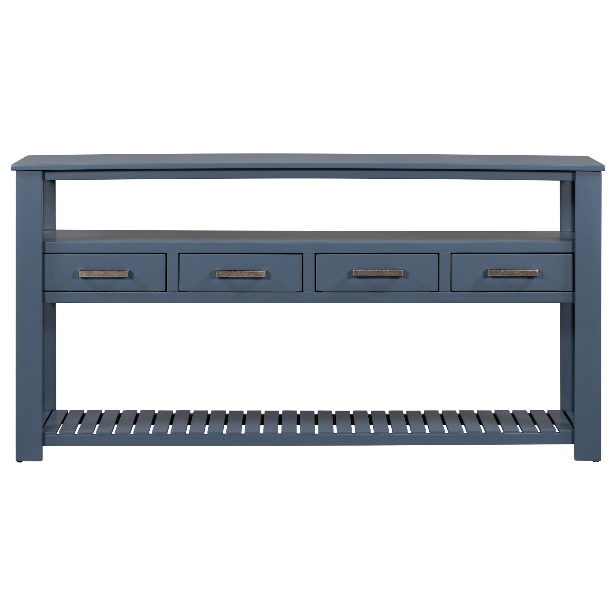 Navy painted MDF entryway console table with four drawers and sleek design by Anthony & Home.