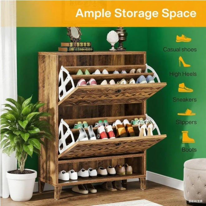 Shoe Cabinet Organizer For Entryway Slim Space Saver
