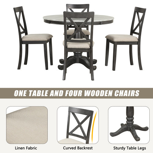 Orisfur 5 Pieces Dining Table And Chairs Set For 4 Persons
