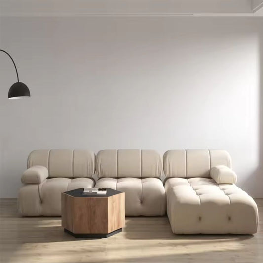 Nordic Modern Apartment Fabric Buckle Sofa for Living Rooms