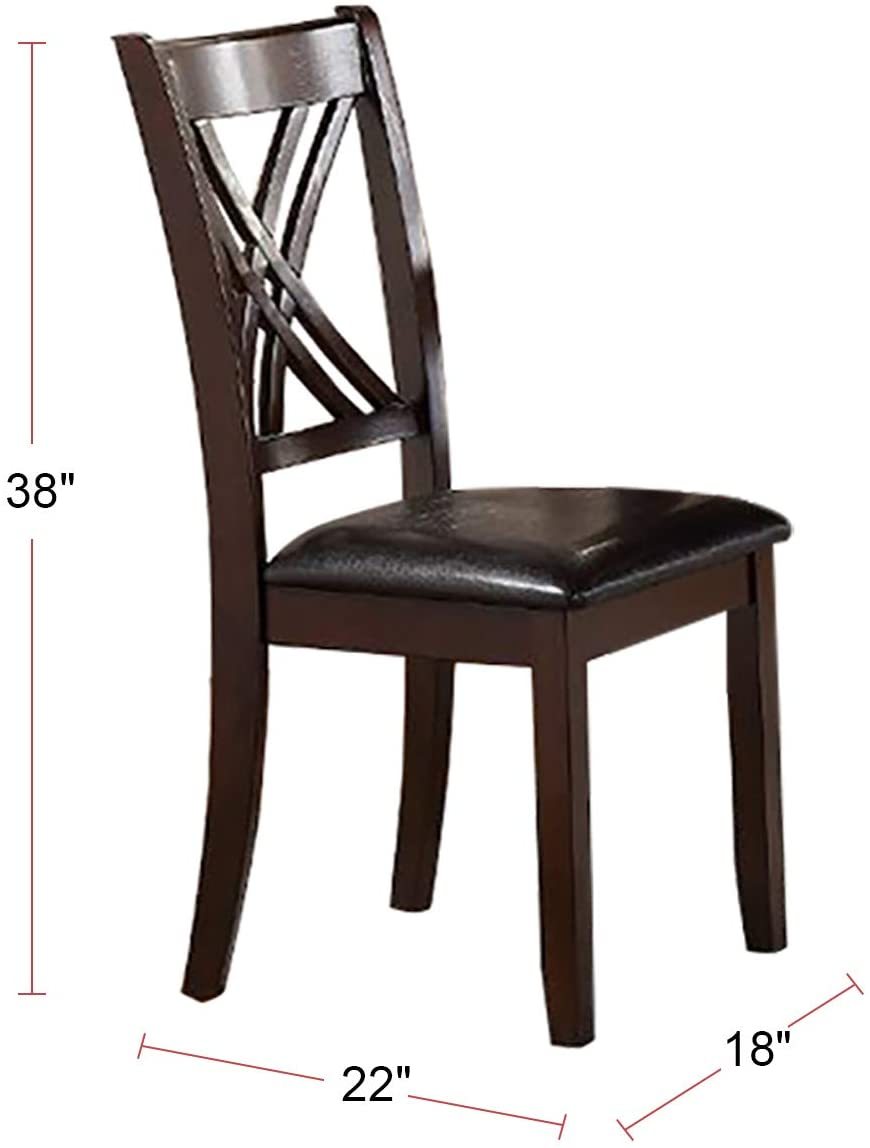 7 Piece Espresso Finish Dining Table And Six Side Chairs
