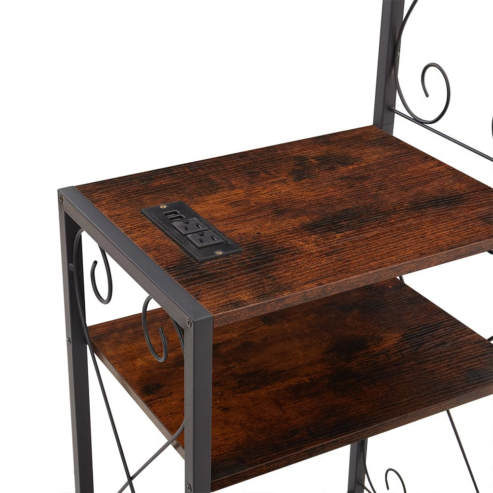 Queen Size Metal Storage Headboard With Charging Stations