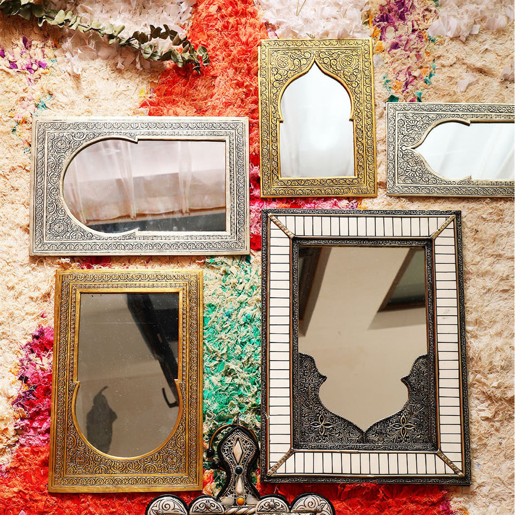 Handmade Door Makeup Mirror Boho Decor Copper Alloy