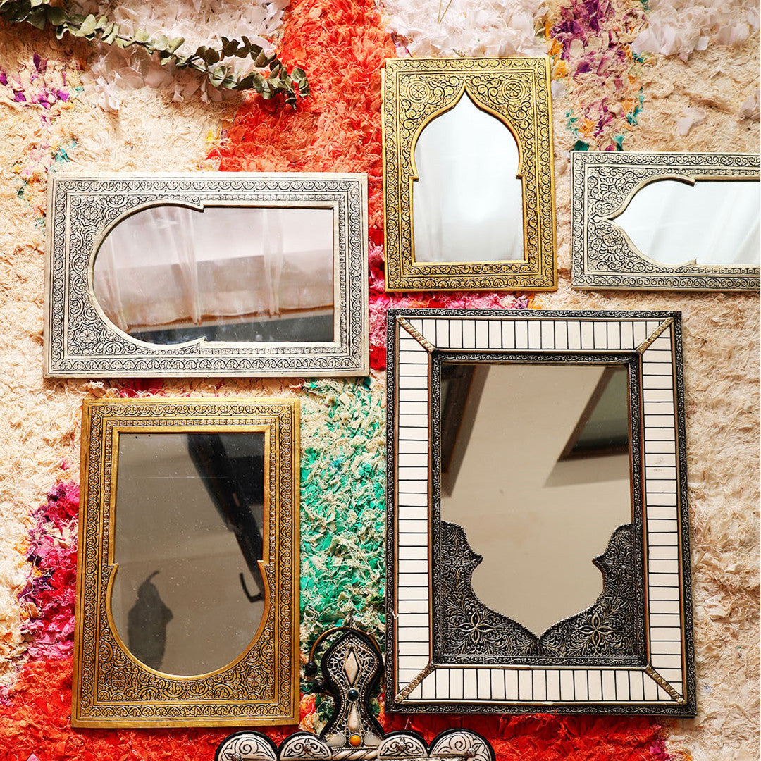 Handmade Door Makeup Mirror Boho Decor Copper Alloy