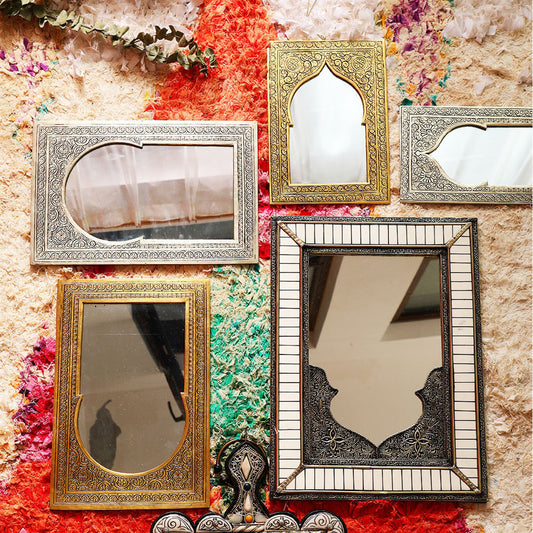 Handmade Door Makeup Mirror Boho Decor Copper Alloy