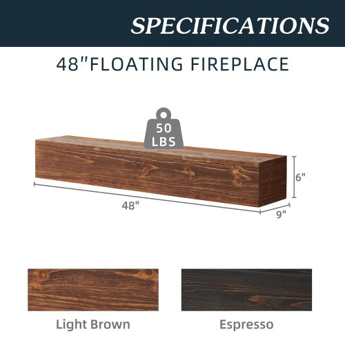 Country Wood Mantelpiece Wall Mounted Floating Rack Decor