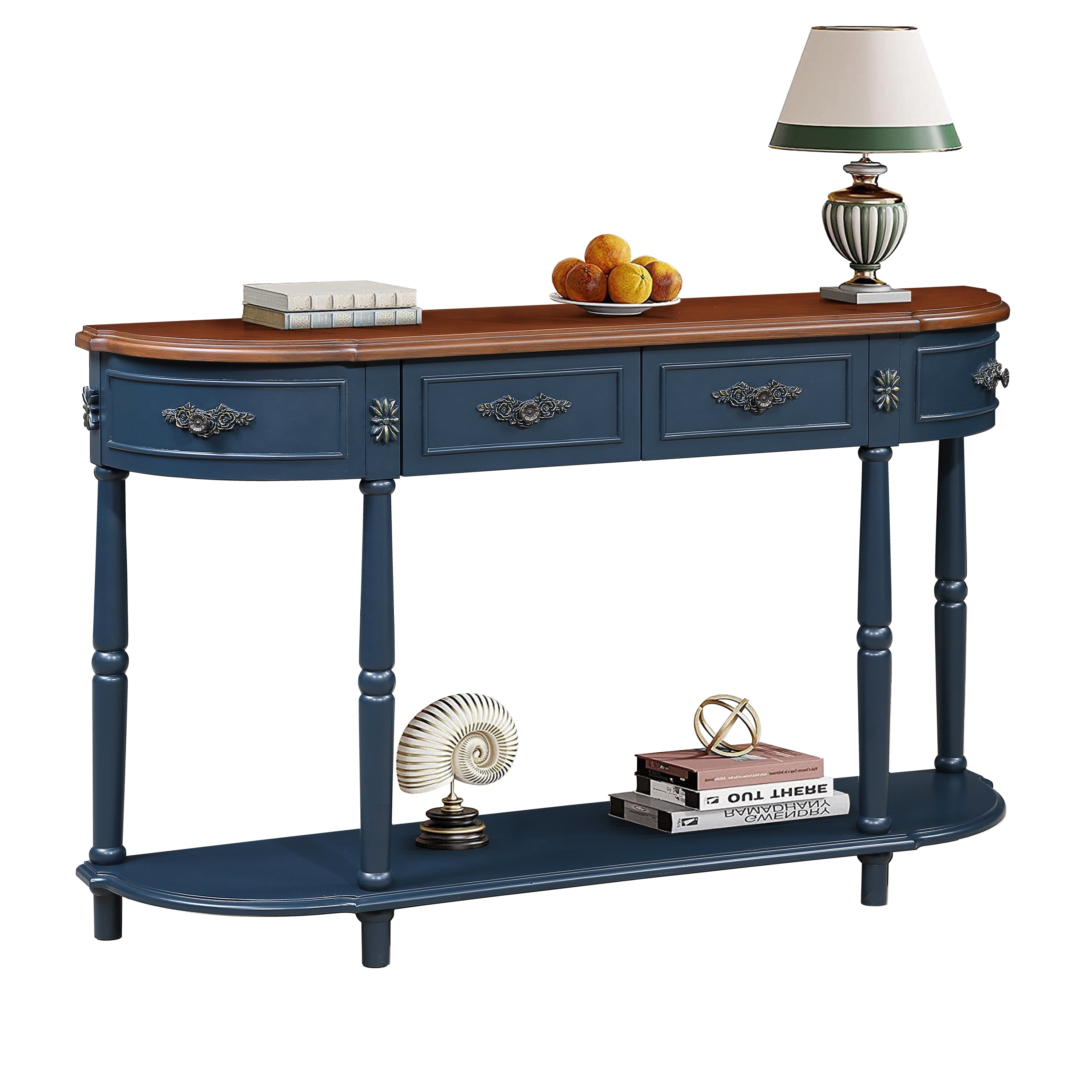 Solid Wood Half Moon Console Table Studio Collection