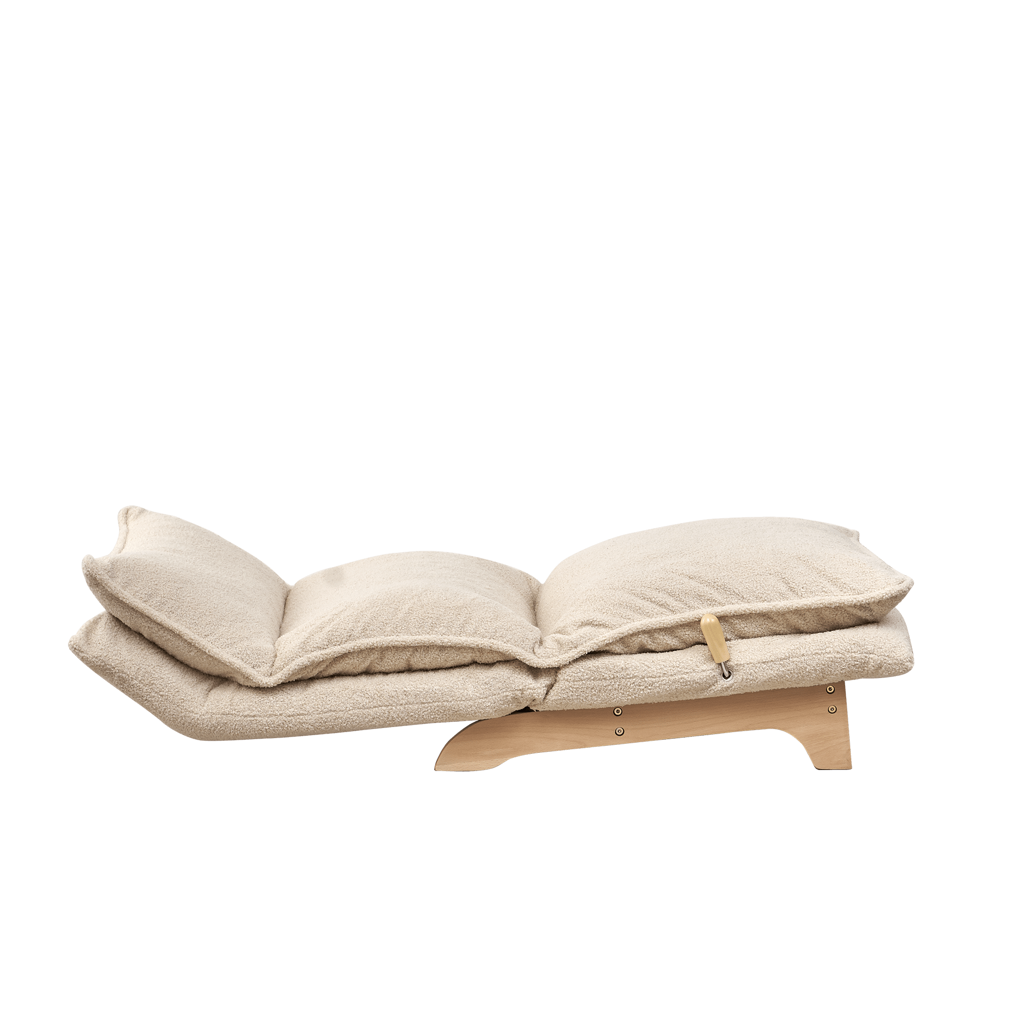 Anthony & Home beige recliner sofa chair with foldable metal frame and cotton cushions, single seating for relaxing comfort