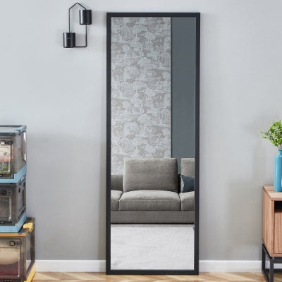 Black Solid Wood Frame Full Body Floor Standing Mirror