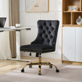 Anthony & Home Studio Velvet Tufted Office Chair with upholstered velvet fabric and tufted backrest, modern office seating.