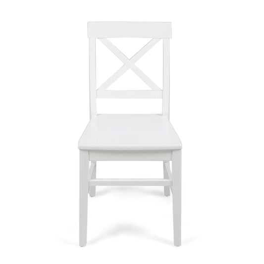 Acacia Wood Dining Chairs White Set for Modern Dining