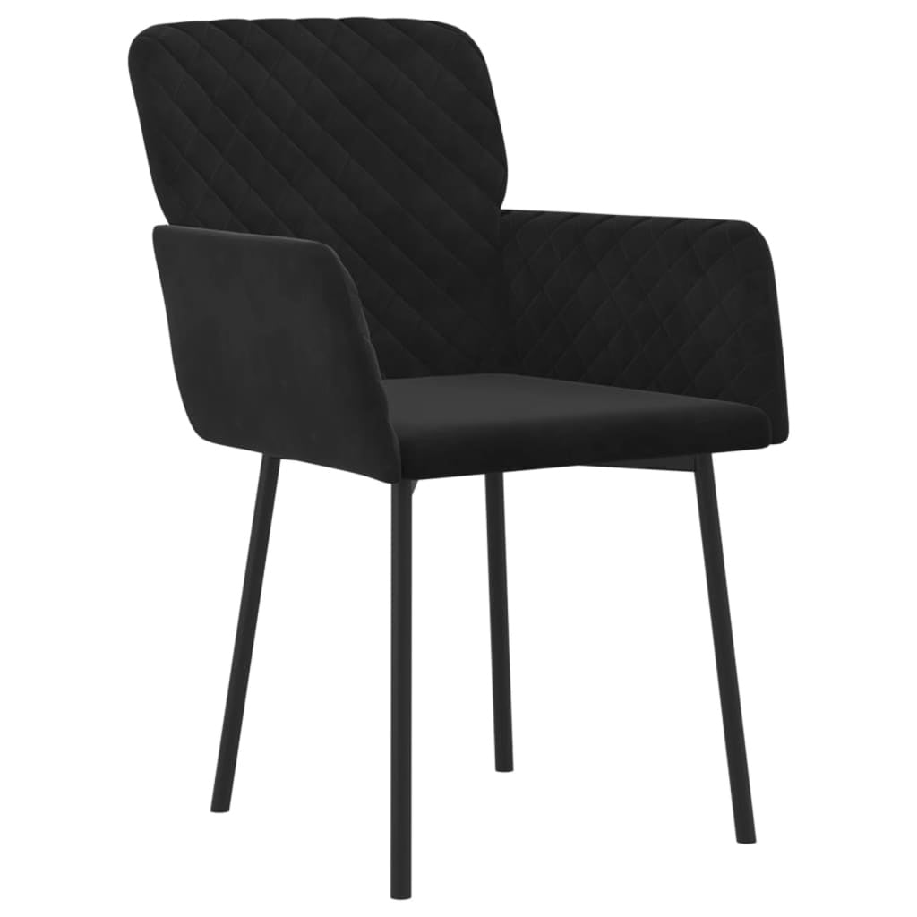 Black Velvet Dining Chairs Set of 2 for Elegant Dining
