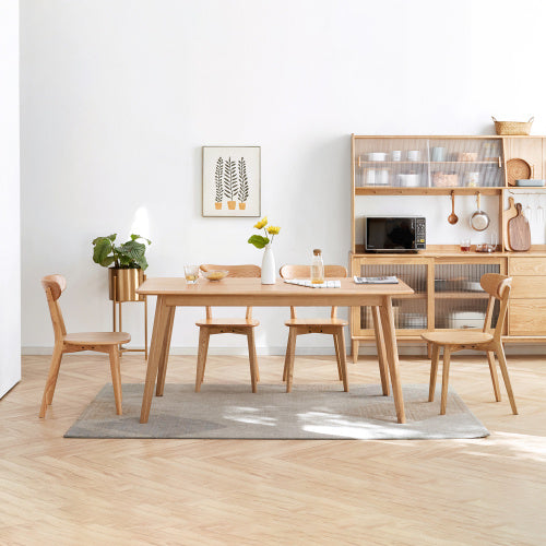 Solid Oak Dining Chairs With FAS Grade Wood For Durability