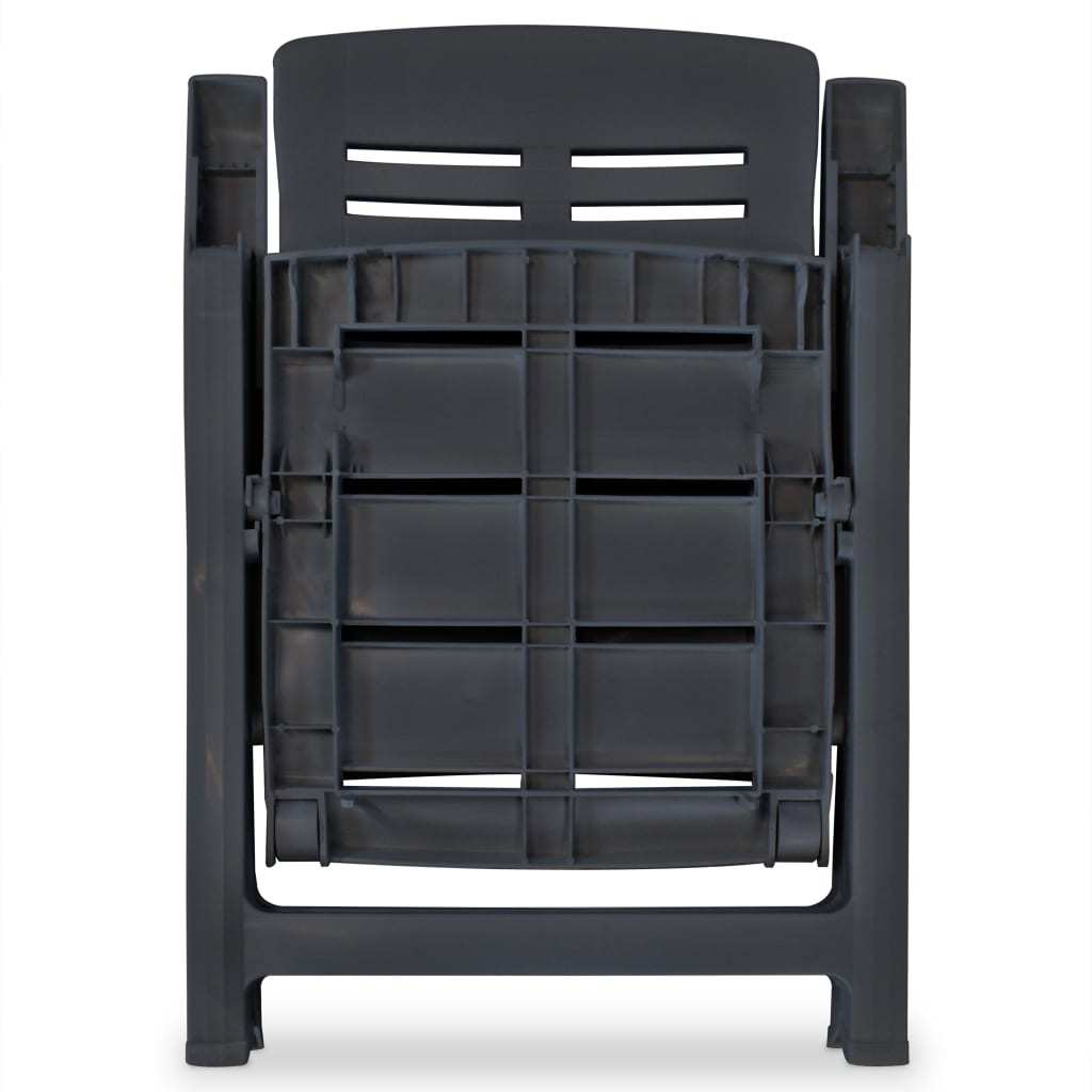 Anthracite Garden Lounge Chairs Set 4 for Outdoor Patio