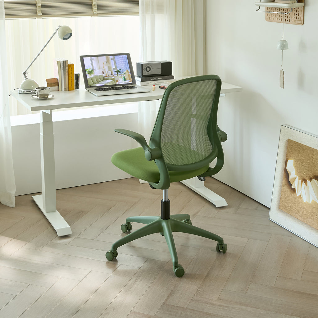 Anthony & Home ergonomic green office chair with mesh back, adjustable height, rotating base, and 350 lb capacity.