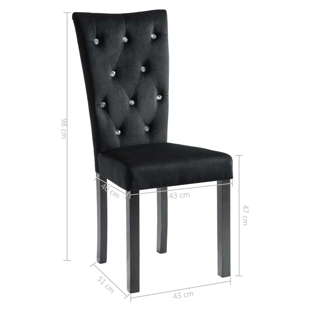Black Velvet Dining Chairs Set Of 2 For Modern Homes