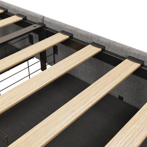 Full Size Bed Frame With Led And Under Bed Storage Drawers