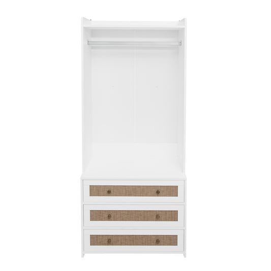 Rattan Wardrobe Armoire White Limited Edition