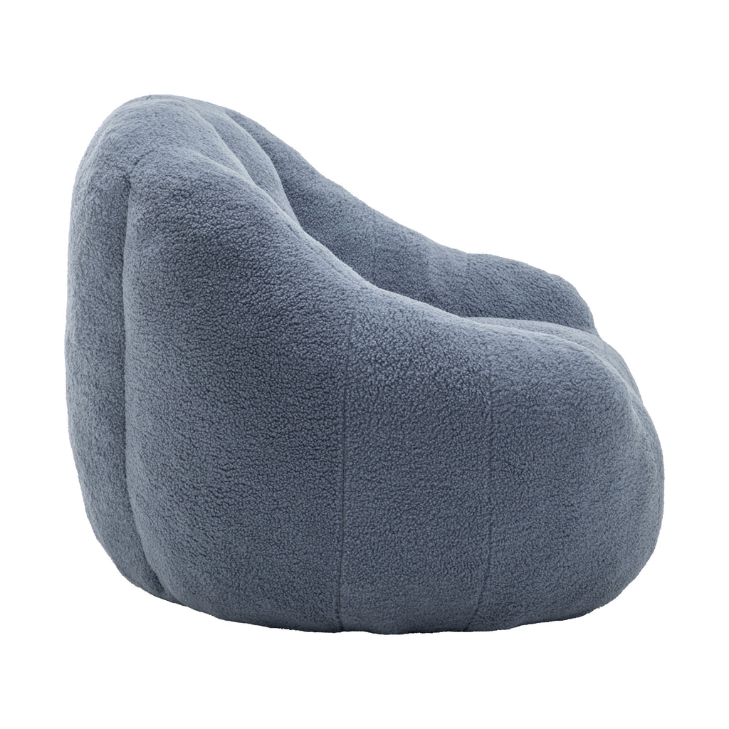 Light blue Anthony & Home Signature Memory Foam Bean Bag Chair with tufted design, soft and comfortable for lounging.