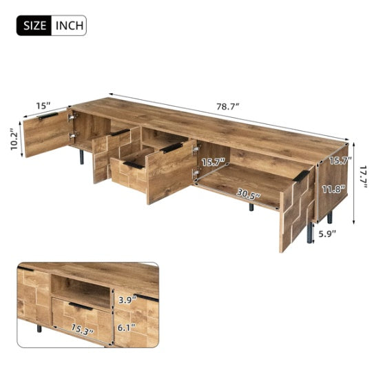 78 Inch TV Stand For 65 75 85 Inch Televisions Living Room