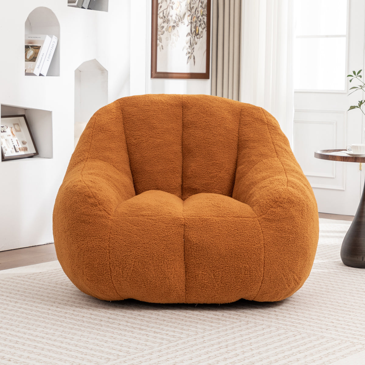 Anthony & Home tufted memory foam bean bag chair with plush fabric and ergonomic design for comfortable lounging.