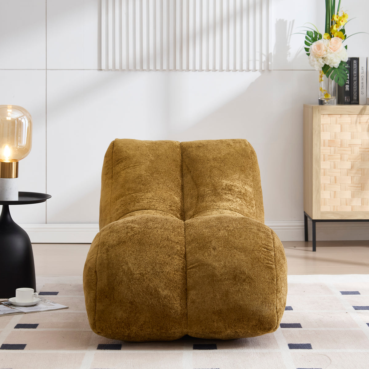 Anthony & Home bean bag sofa chair with sponge filling, soft fabric cover, and plush seating for comfortable relaxation.