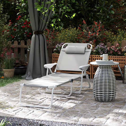 Outdoor Beach Lounge Chairs With Four Position Backrest