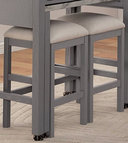Anthony & Home Heritage counter-height dining set with faux marble top and matching chairs, ideal for modern kitchen or dining space.