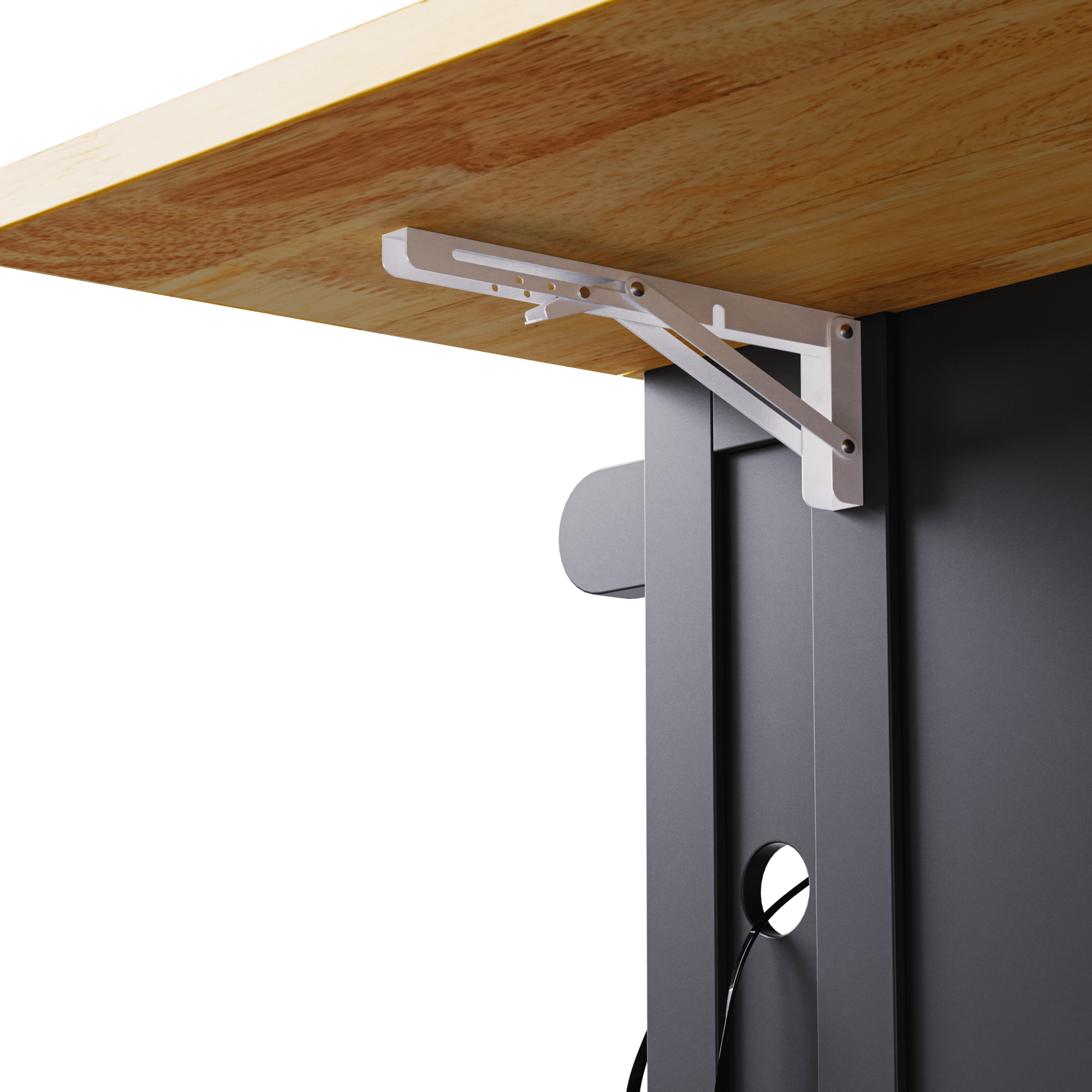 Matte black MDF kitchen island with power outlet, drop-leaf, 53-inch size, from Anthony & Home Studio Collection