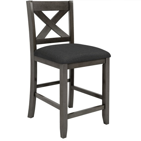 Topmax 5 Piece Counter Height Rustic Farmhouse Dining Gray
