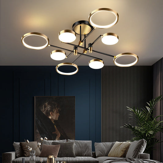 Led Lighting Chandelier Black Gold 4 6 8 Heads Living Room