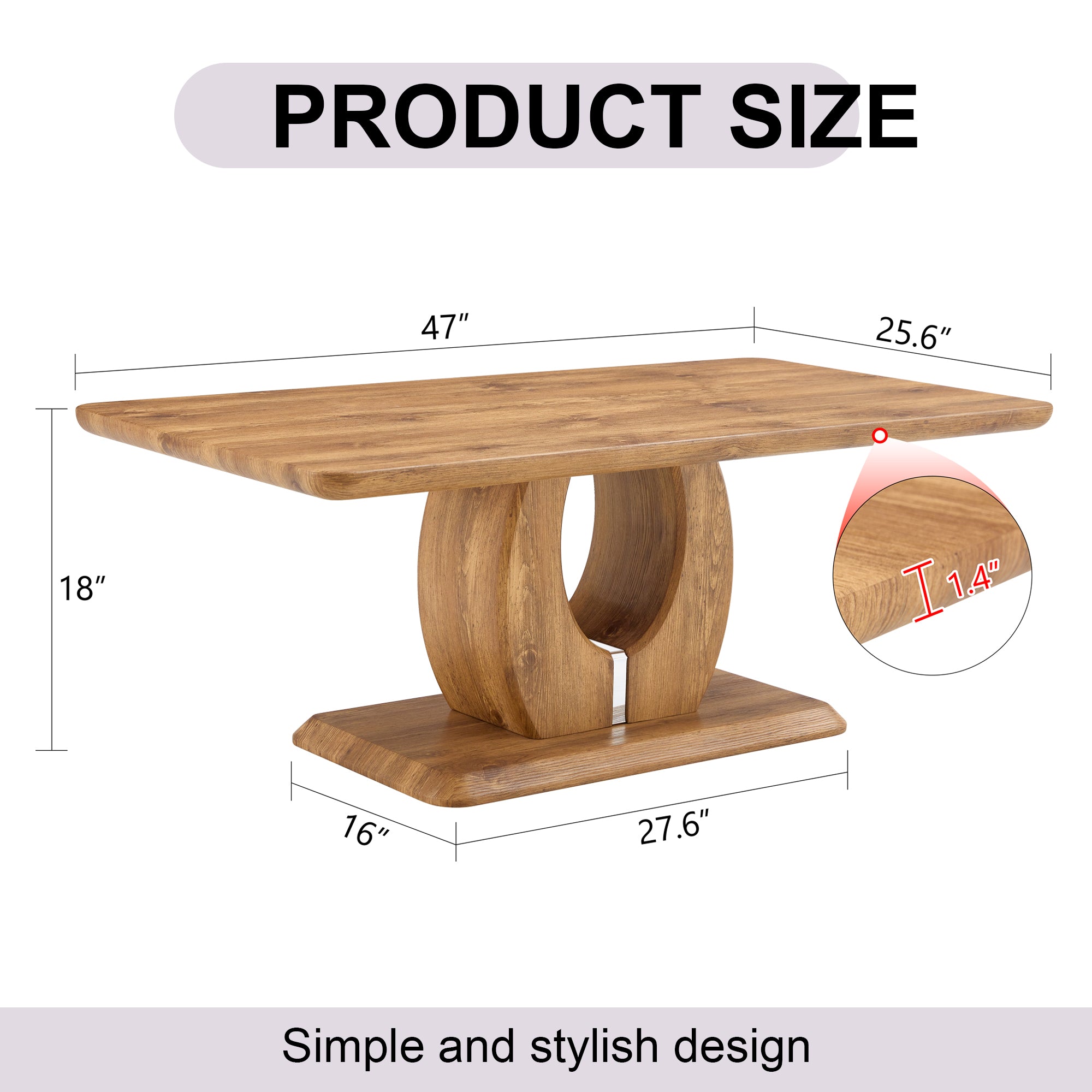 Rectangular wood finish MDF coffee table by Anthony & Home, limited edition, with sleek modern design and smooth surface.