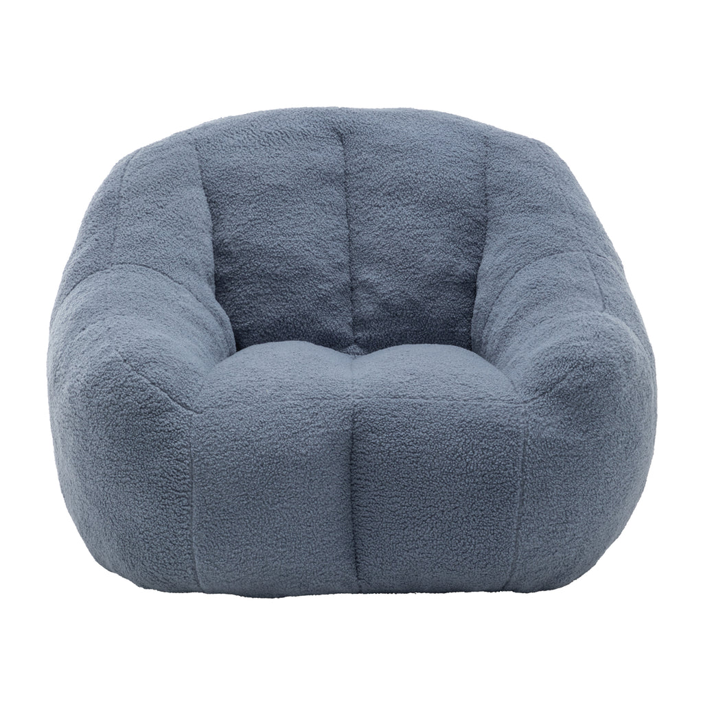 Light blue Anthony & Home Signature Memory Foam Bean Bag Chair with tufted design and plush, comfortable filling.