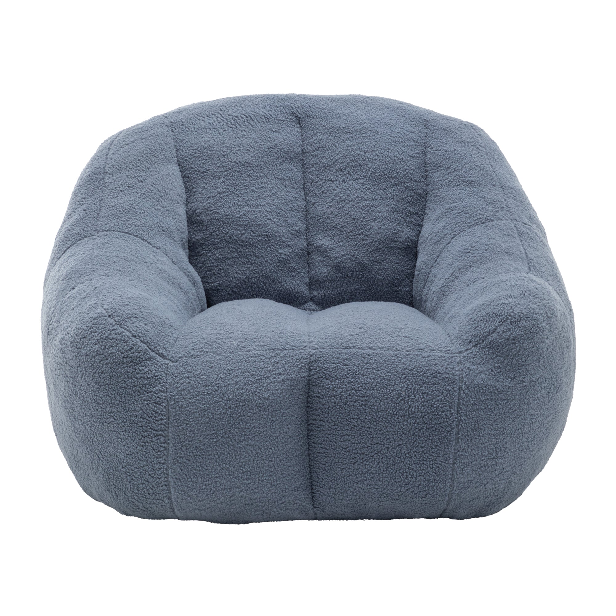 Light blue Anthony & Home Signature Memory Foam Bean Bag Chair with tufted design and plush, comfortable filling.