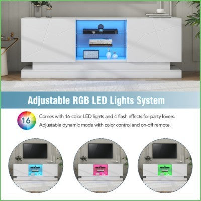 White High Gloss LED TV Cabinet Stand for 70 Inch TV