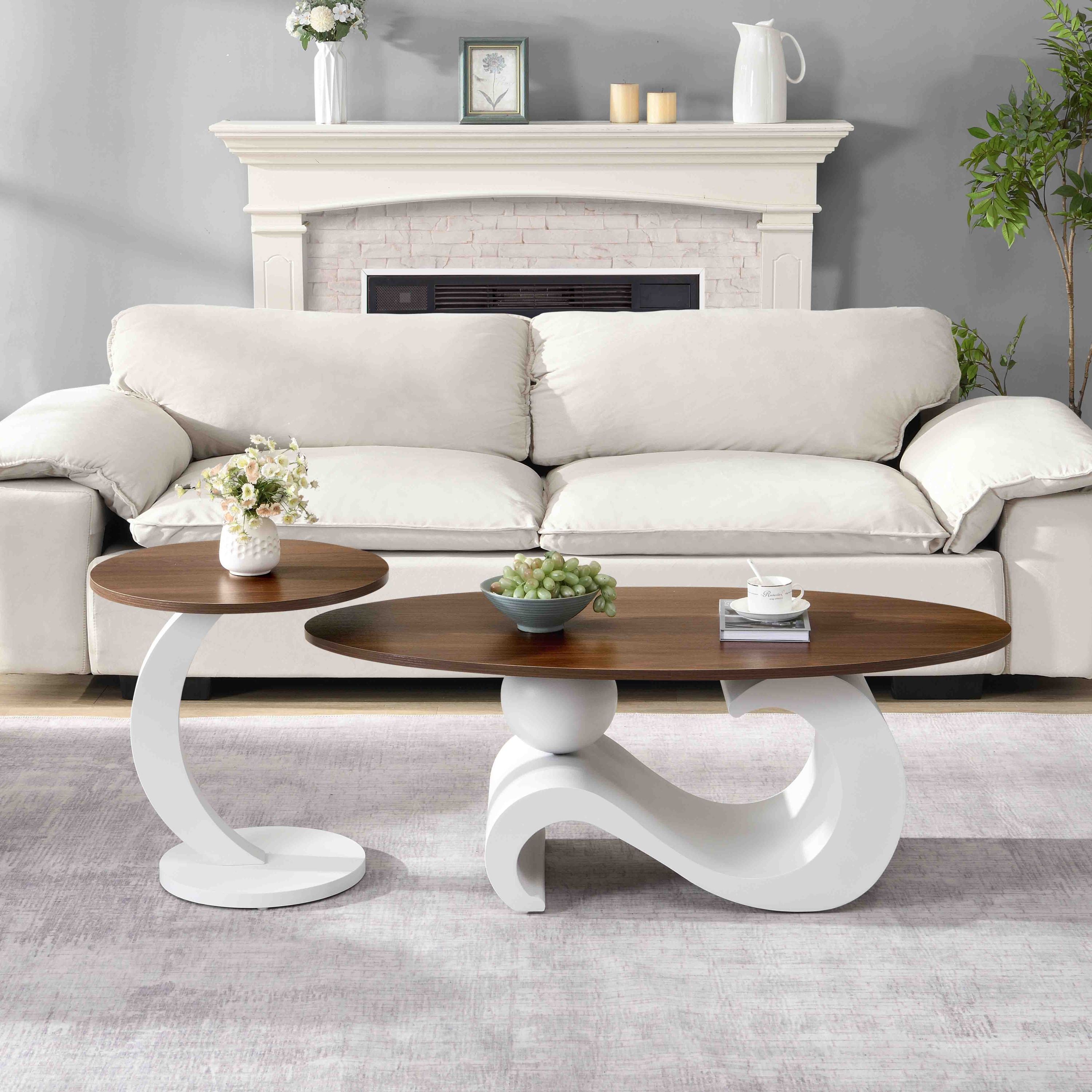 MDF Metal Nesting Coffee Tables Set Elegant Limited Edition