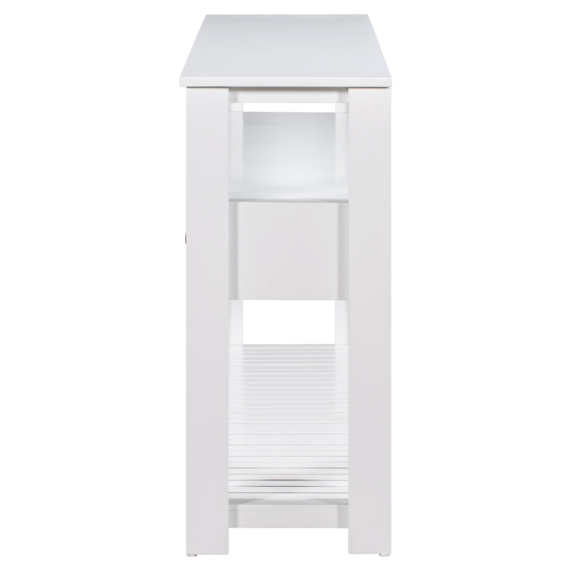 White painted Anthony & Home Signature Console Table showcasing a sleek, modern design with a smooth surface and elegant legs.