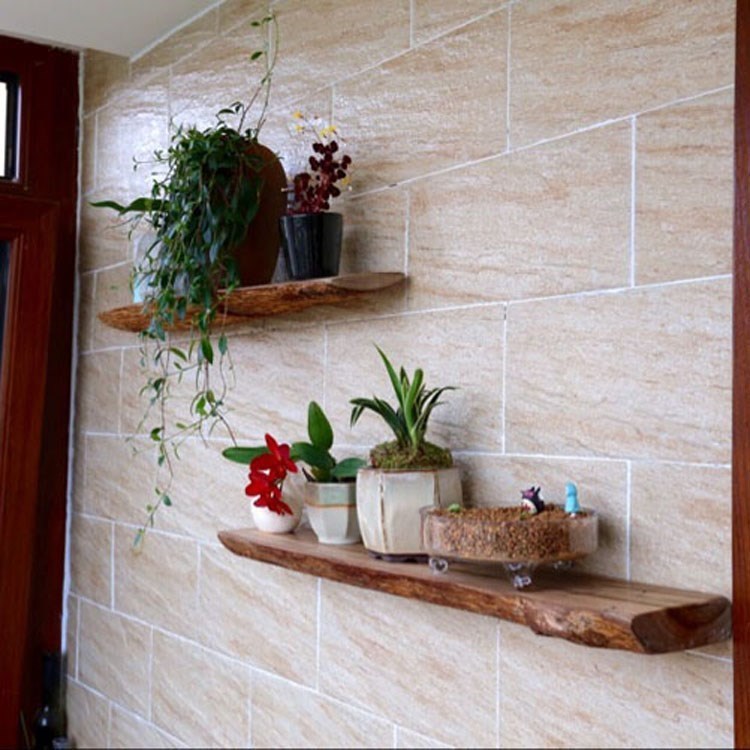 Solid Wood Wall Hanging Shelf Rustic Flower Partition Shelf