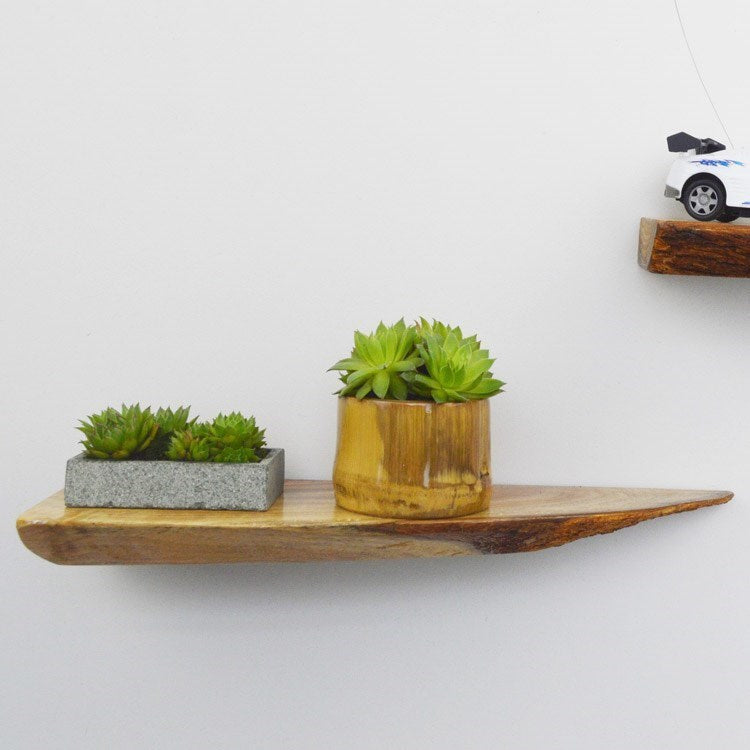 Solid Wood Wall Hanging Shelf Rustic Flower Partition Shelf