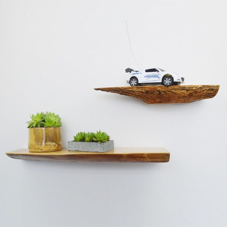 Solid Wood Wall Hanging Shelf Rustic Flower Partition Shelf