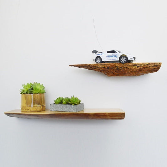 Solid Wood Wall Hanging Shelf Rustic Flower Partition Shelf