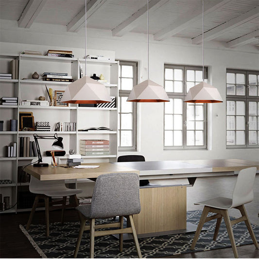 Colorful Geometric Pendant Lamps in Various Colors and Sizes